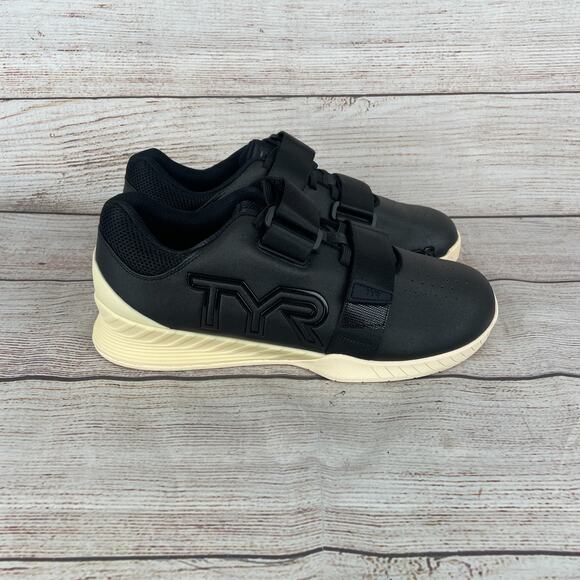 TYR L-1 Lifter Unisex M 9.5 W 11 Powerlifting Shoes Cream Black - Picture 4 of 9